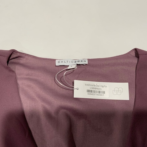 NWT Verona Smocked Maxi Plum Purple Dress - Picture 4 of 8